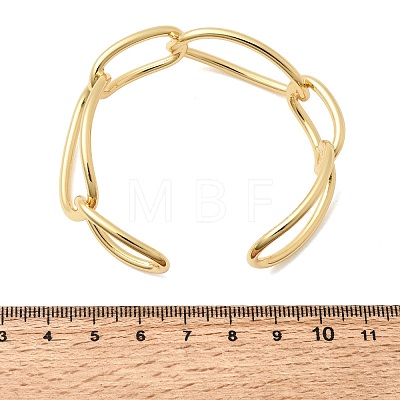 Brass Large Oval Link Chain Cuff Bangles for Women KK-CBACA61-04G-1