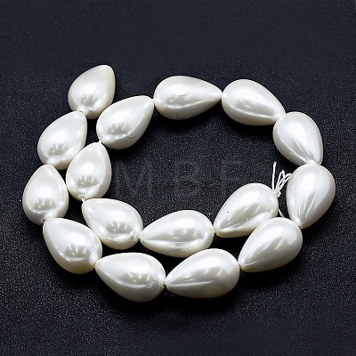 Electroplate Shell Pearl Beads Strands BSHE-G010-12x16mm-01-1