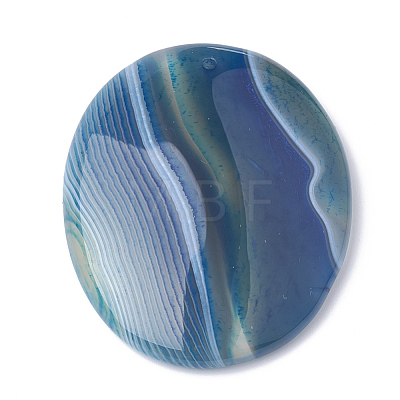 Dyed Natural Striped Agate/Banded Agate Pendants G-S280-03-1
