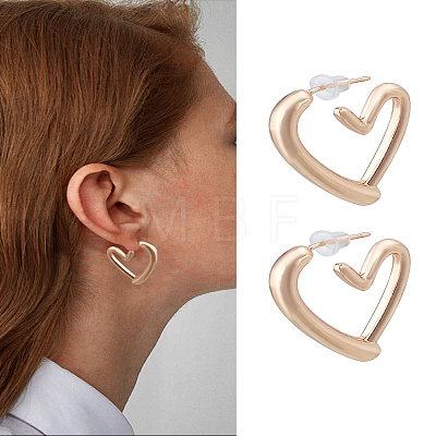 1Pair Alloy Stud Earrings EJEW-LP0004-66G-1