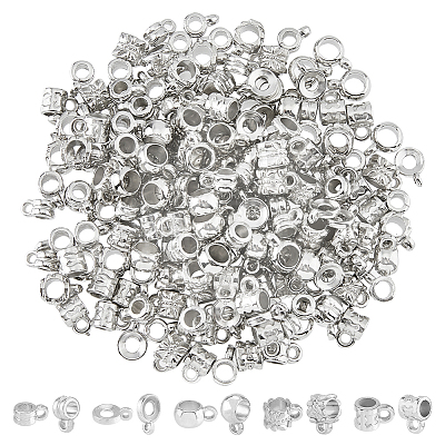 300Pcs 5 Styles CCB Plastic Tube Bails CCB-DC0001-19P-1