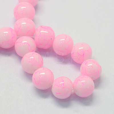 Baking Painted Glass Round Bead Strands DGLA-Q019-8mm-43-1