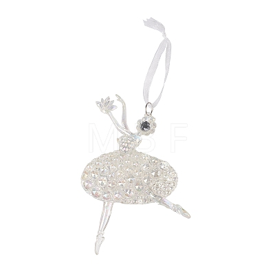 Christmas Transparent Acrylic Ballet Big Pendant Decorations HJEW-F017-04-1