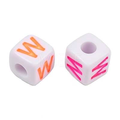 Opaque Acrylic Enamel European Beads AC-ACBA1794-04W-1