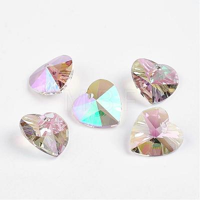 Faceted K9 Glass Charms EGLA-P026-H-1