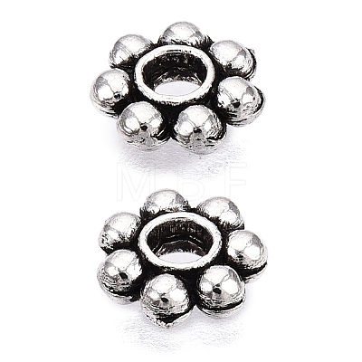 Tibetan Style Alloy Beads Daisy Spacer Beads X-LF1249Y-01AS-1-RS-1