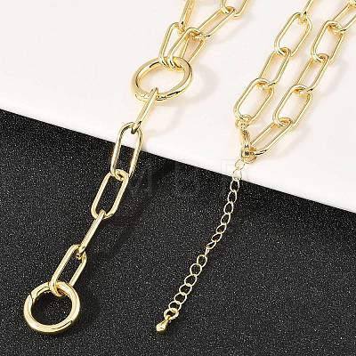 Brass Paperclip Chain Y Lariat Necklaces NJEW-H087-06E-G-1