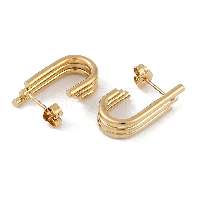 PVD Vacuum Plating 201 Stainless Steel Stud Earrings EJEW-I309-56A-G-1