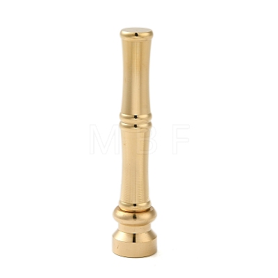 Golden Tone Brass Wax Seal Stamp Head with Bamboo Stick Shaped Handle STAM-K001-05G-Q-1