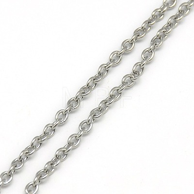 Trendy Unisex 304 Stainless Steel Cable Chain Necklaces X-NJEW-L043-16P-1