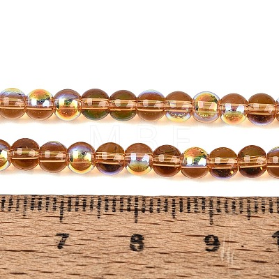 Electroplate Transparent Glass Beads Strands EGLA-Q132-4MM-A08-1
