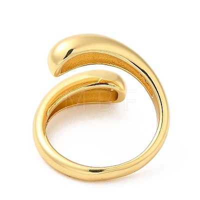 Brass Teardrop Open Cuff Ring for Women RJEW-M148-03G-1