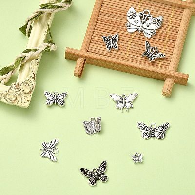 100Pcs 10 Styles Tibetan Style Zinc Alloy Pendants TIBEP-CJ0002-91-1