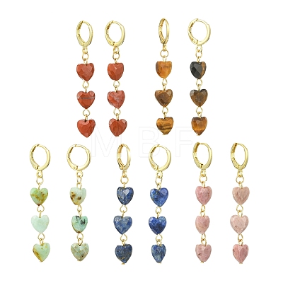 Gemstone Leverback Dangle Earrings for Women EJEW-JE07282-1