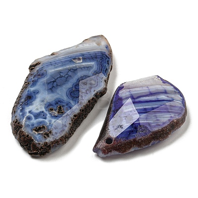 Dyed Natural Druzy Agate Pendants G-G123-06-1