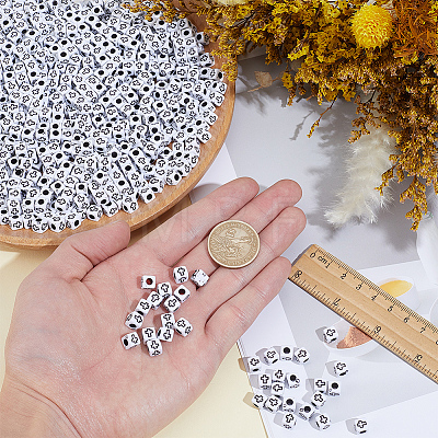 1000Pcs Craft Style Acrylic Beads MACR-PA0001-77-1