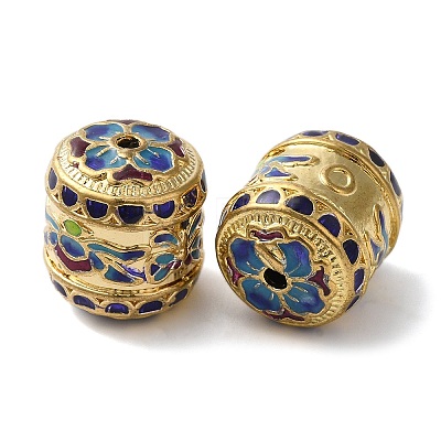 Rack Plating Brass Enamel Beads KK-P276-46G-1