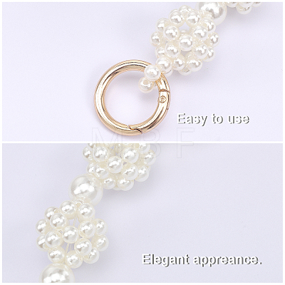 Plastic Imitation Pearl Beaded Bag Handle FIND-WH0111-177-1