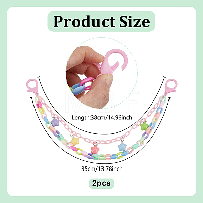2Pcs ABS Plastic & Acrylic Bag Extender Chains HJEW-OC00400-1