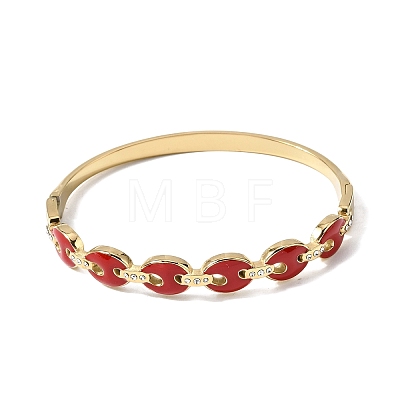 304 Stainless Steel Enamel Hinged Bangles BJEW-B168-01G-1