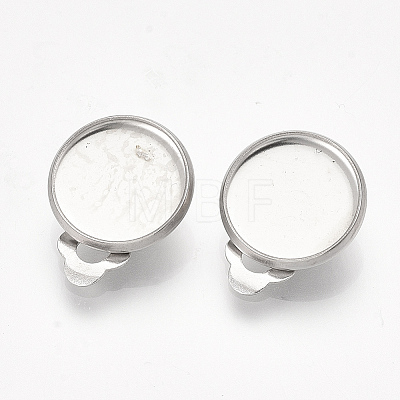 201 Stainless Steel Clip-on Earring Findings X-STAS-S079-81D-1