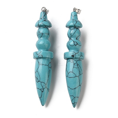 Dyed Synthetic Turquoise Big Pendants G-H338-03P-06-1