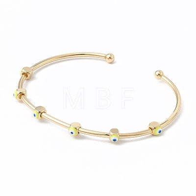 Brass Cuff Bangles BJEW-A134-02G-M-1