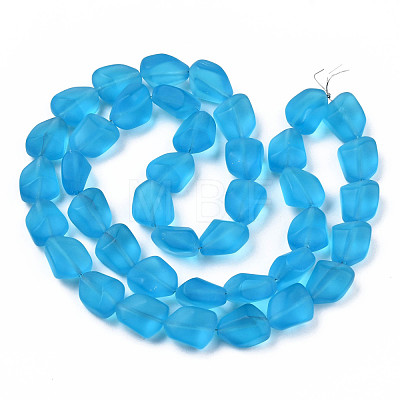 Transparent Frosted Glass Beads Strands FGLA-S001-02-1