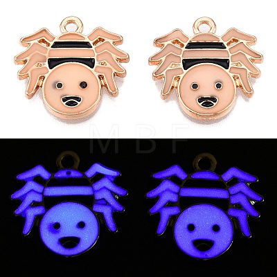 Halloween Theme Rack Plating Luminous Alloy Enamel Pendants ENAM-N056-230G-1