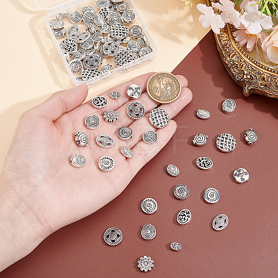 84Pcs 14 Styles Tibetan Styles Alloy Beads TIBEB-PH0061-79-1