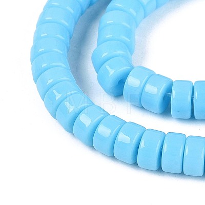 Opaque Solid Color Glass Beads Strands GLAA-N026-3x6mm-15-1
