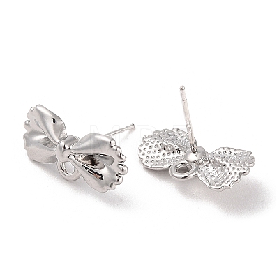Silver Alloy Stud Earring Findings EJEW-H108-01G-S-1