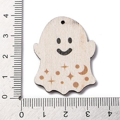 Single Face Printed Wood Pendants WOOD-B009-01C-1