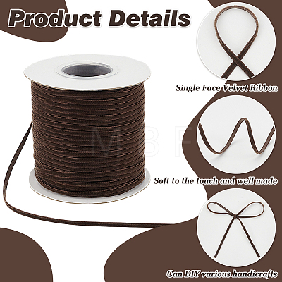 100 Yards Single Face Velvet Ribbon DIY-WH0656-16A-1
