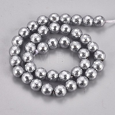 Vacuum Plating Magnetic Synthetic Hematite Beads Strands G-I276-03A-10mm-1