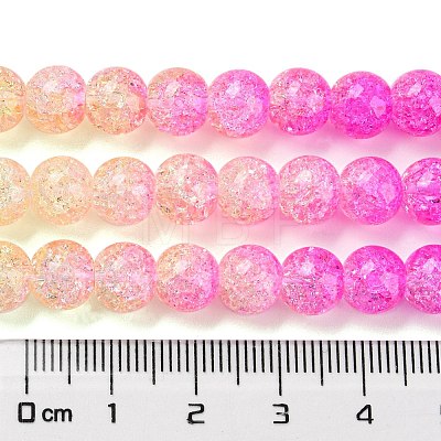 Spray Painted Crackle Glass Beads Strands DGLA-C002-8mm-05-1