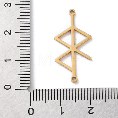 304 Stainless Steel Amulet Rune Love Peace Connector Charms STAS-S149-09G-1