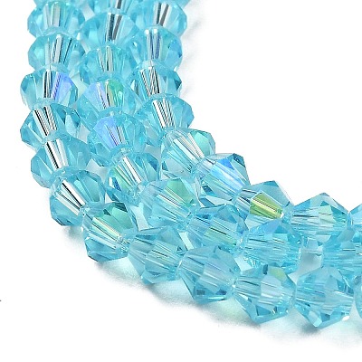 Transparent Electroplate Glass Beads Strands LS-EGLA-A039-T4mm-L20-1