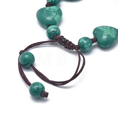 Synthetic Turquoise Braided Bead Bracelets BJEW-K212-D-1