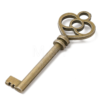 Tibetan Style Alloy Skeleton Key Big Pendants TIBEP-Q035-39AB-NR-1