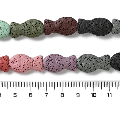 Fish Dyed Natural Lava Rock Beads Strands G-O126-01A-14-1