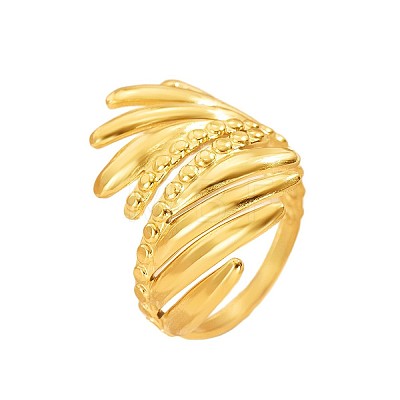304 Stainless Steel Cuff Open Rings WG749B5-02-1