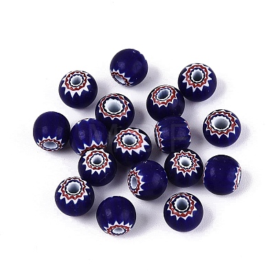 Handmade Millefiori Glass Round Beads LA-N002-08A-1