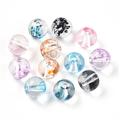 Baking Painted Transparent Glass Beads DGLA-R053-8mm-M-1