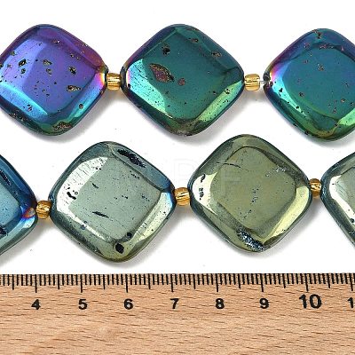 Electroplated Natural Druzy Geode Crystal Beads Strands G-G459-01-1