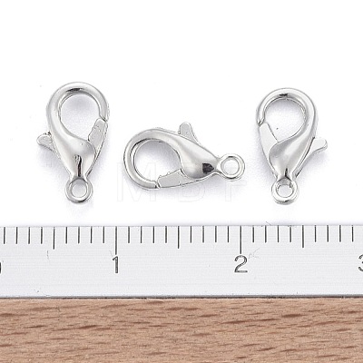 Platinum Plated Zinc Alloy Lobster Claw Clasps X-E103-P-NF-1
