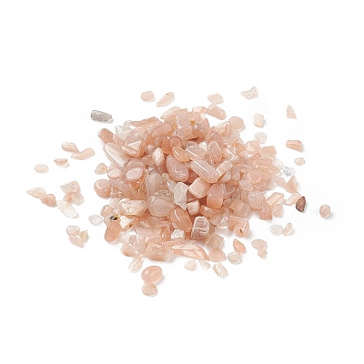 Natural Peach Moonstone Chips Beads G-O103-26-1