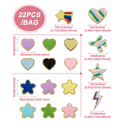  Jewelry 17 Styles Towel Cloth Computerized Embroidery Cloth Iron On/Sew On Patches DIY-PJ0001-31-1