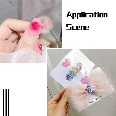 Cheriswelry 240Pcs 3 Style 3D Star & Heart & Flower/Windmill with Glitter Powder Resin Cabochons MRMJ-CW0001-01-1