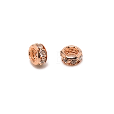 Brass Rhinestone Spacer Beads RB-WH0003-03A-RG-1